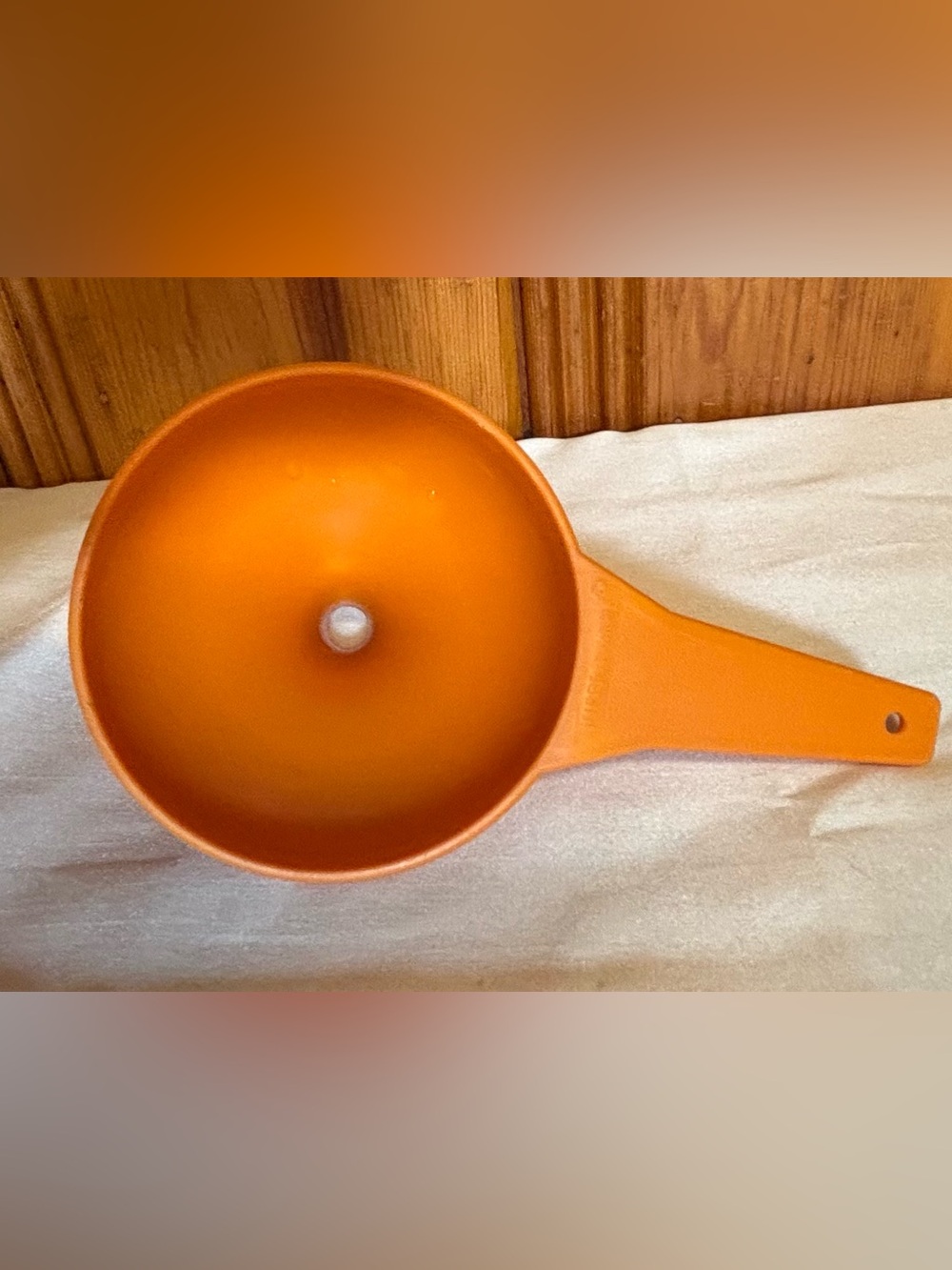 Vintage Tupperware Harvest Orange Plastic Funnel Model 242 Style 1227